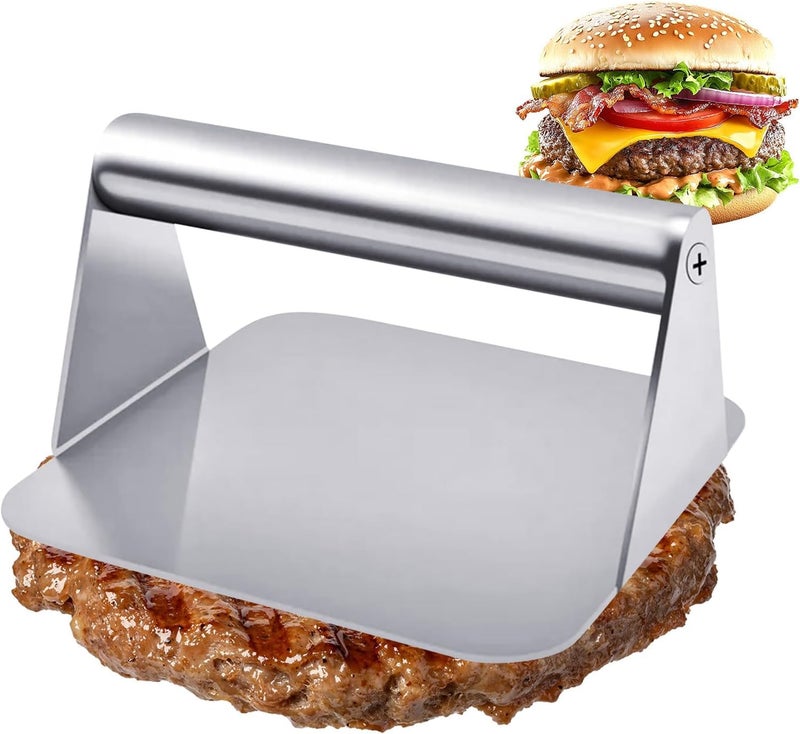 KalamkariX Burger Press, Burger Patty Maker Mould, Square Hamburger Press for Uniform Patties, Ideal for Home Cooks and BBQ Enthusiasts, Can be Used as a Gift to Give to Friends, 14x14.3 cm - Image 1