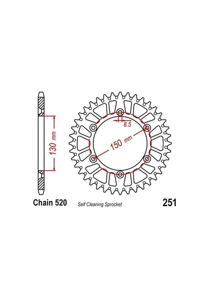 QASULER 520 Motorcycle Rear Sprocket for Yamaha - Image 2