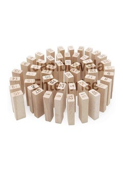 Jambuwala Enterprise Jambuwala Enterprise® Wooden Building Blocks Puzzle 48 Pcs Challenging 4pcs Dice Wooden Blocks Stacking Game Maths, Educational Wooden Tumbling Tower 48 Pcs with 4 Dices Game for Adults & Kids.  - Image 5