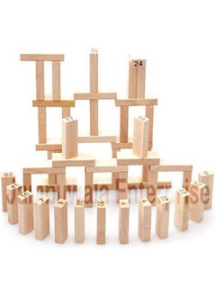 Jambuwala Enterprise Jambuwala Enterprise® Wooden Building Blocks Puzzle 48 Pcs Challenging 4pcs Dice Wooden Blocks Stacking Game Maths, Educational Wooden Tumbling Tower 48 Pcs with 4 Dices Game for Adults & Kids.  - Image 2