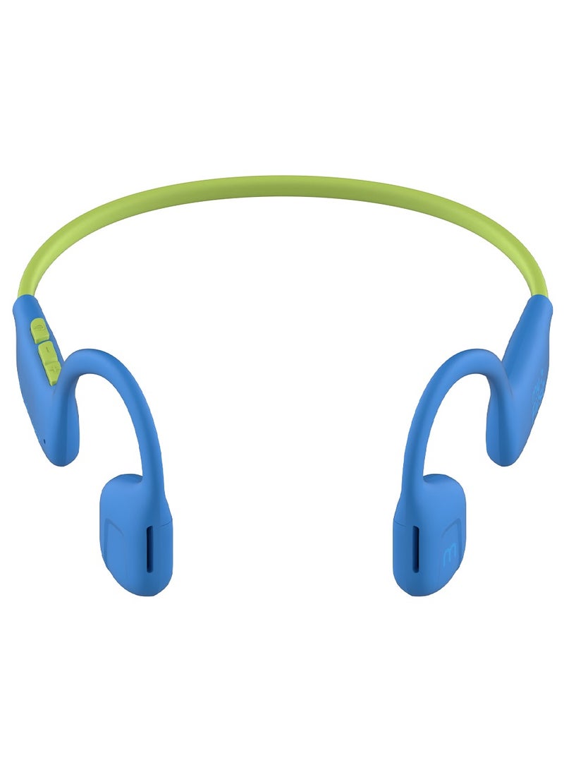 myFirst AirWaves Wireless Headphones | Kids Safe Air Conduction Bluetooth Headphones, 85dB Volume Safe, Open Ear Design, Comfortable, Ultra LightWeight, IPX5, 14 Hrs Playtime - Blue - Image 2