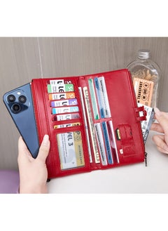 Generic Women's Wallets Handmade Elegant RFID Blocking Italian PU Leather Ladies Wallet Tri-fold Women's Purse  - Image 4