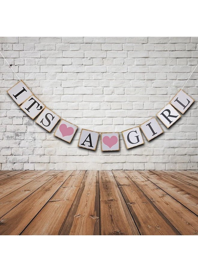 Oarkive - Its A Girl Banner Its A Girl Sign Baby Shower Banner Baby Shower Sign Baby Girl Decorations For Shower Its A Girl Decorations For Baby Shower Birthday Party Favors - Image 1