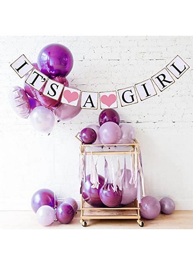 Oarkive - Its A Girl Banner Its A Girl Sign Baby Shower Banner Baby Shower Sign Baby Girl Decorations For Shower Its A Girl Decorations For Baby Shower Birthday Party Favors - Image 1