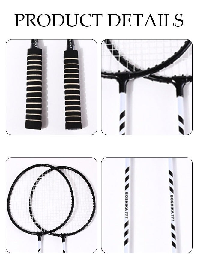 DUNISO Badminton Rackets Set for 2 Players – Lightweight Set with 3 Shuttlecocks & Carrying Bag - Image 3