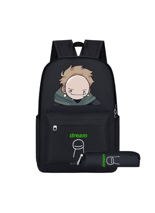 xozgdovg - Dream Backpack Large Capacity For Middle Elementary School Students My World Themed Double Shoulder Backpack For Grades 3 To 6 E-two-piece set - Image 1