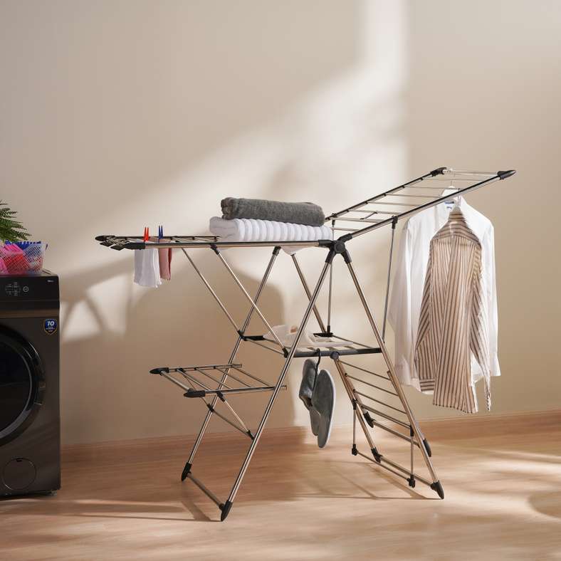 Pan Home Lex Foldable Cloth Dryer with 20m Drying Space 156x62x100cm - Black - Image 1