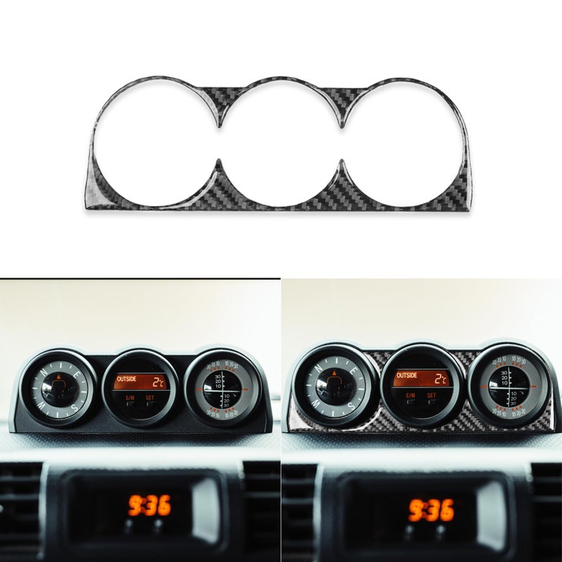 PJFUS Real Soft Black Carbon Fiber Car Dashboard Central Compass Panel Decoration Trim Sticker Auto Premium Interior Accessories Compatible with Toyota FJ Cruiser 20072014