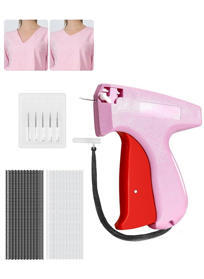 Sweet Life Tagging Gun for Clothing, Fine Stitch Mini Stitch Gun for Clothes, Quick Clothing Fixer, Hemming Sewing Tool Kit, Includes 1000 Fasteners, Great for Garment Repair ​(Pink)  - Image 1