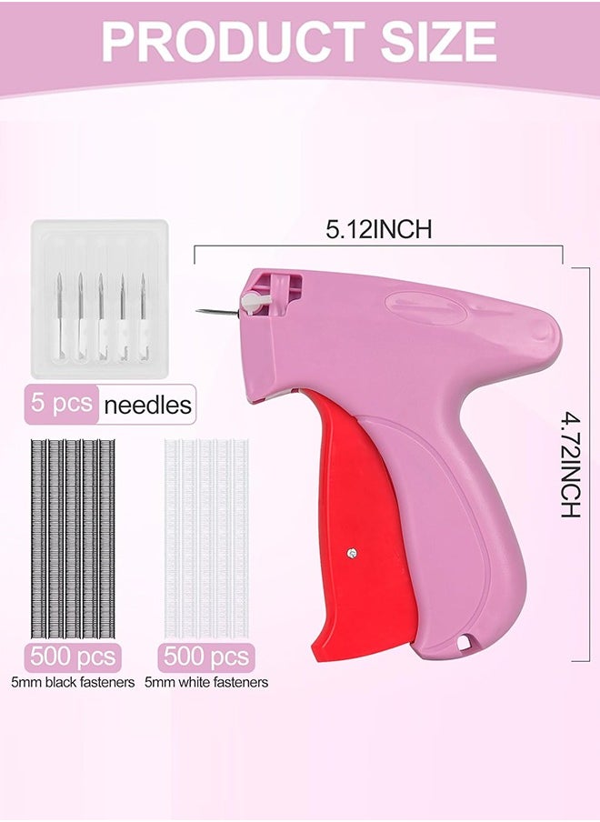 Sweet Life Tagging Gun for Clothing, Fine Stitch Mini Stitch Gun for Clothes, Quick Clothing Fixer, Hemming Sewing Tool Kit, Includes 1000 Fasteners, Great for Garment Repair ​(Pink)  - Image 3