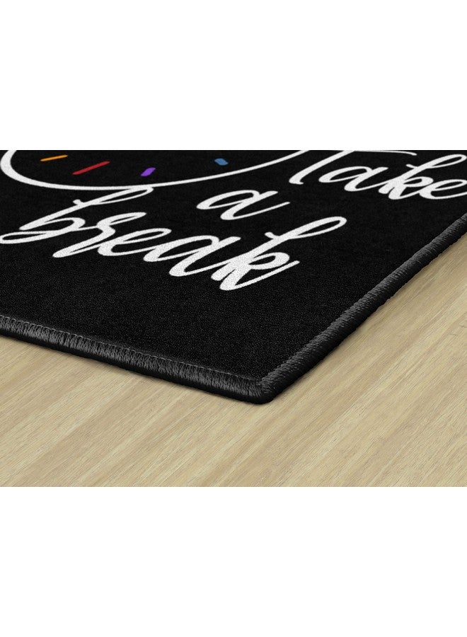 Flagship Carpets Take A Break Childrens Time Clock Classroom Entryway or Home Door Mat or Small Area Rug, 30" x 30", Black - Image 3