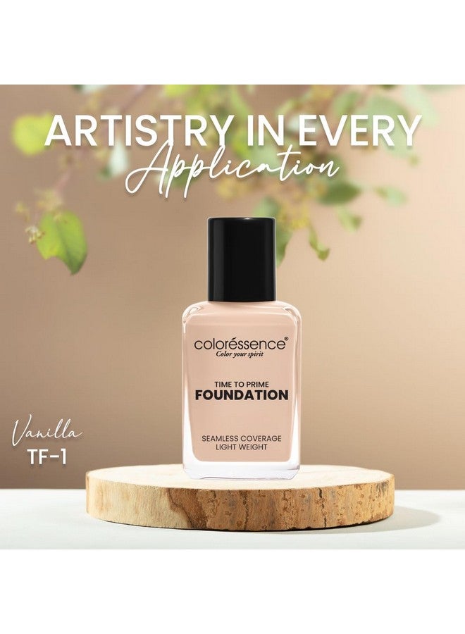 Coloressence Time To Prime Liquid Foundation With Hydrating Dewy Finish | Lightweight & Waterproof | Enriched With Vitamin E | Full Coverage Foundation | All Skin Type Foundation, Vanilla, 30Ml - Image 2