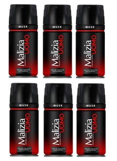 Malizia Musk Deo Deodorant Spray For Men 150ml (Pack of 6)  - Image 1