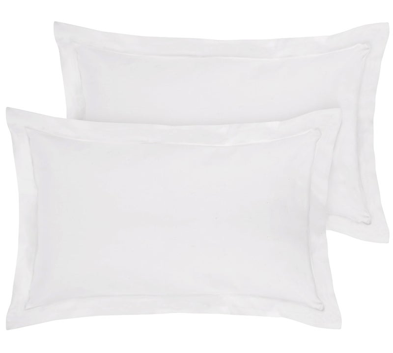ROYALE LINENS Pillow Shams 2 Pack Queen Size 20x30 Inch  Brushed 1800 Microfiber  Bed Pillow Shams Wrinkle Resistant Super Soft and Cozy  Back Overlap Closure  Oxford Pillowcase Queen White