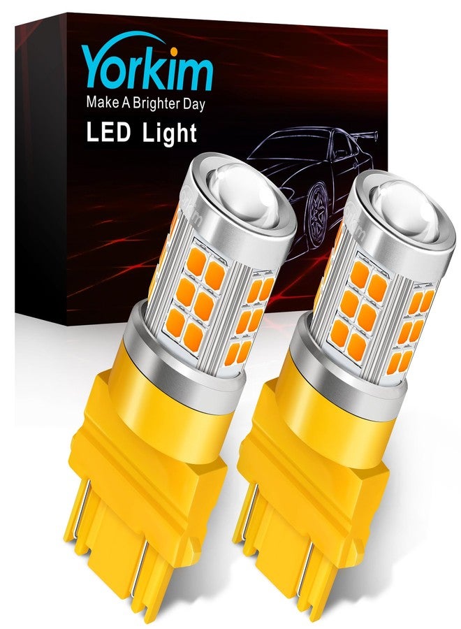 Yorkim مصباح إشارة انعطاف LED من Yorkim طراز 3157، لون كهرماني، بديل لمصباح إشارة الانعطاف الجانبي، عبوة من قطعتين. - Image 1