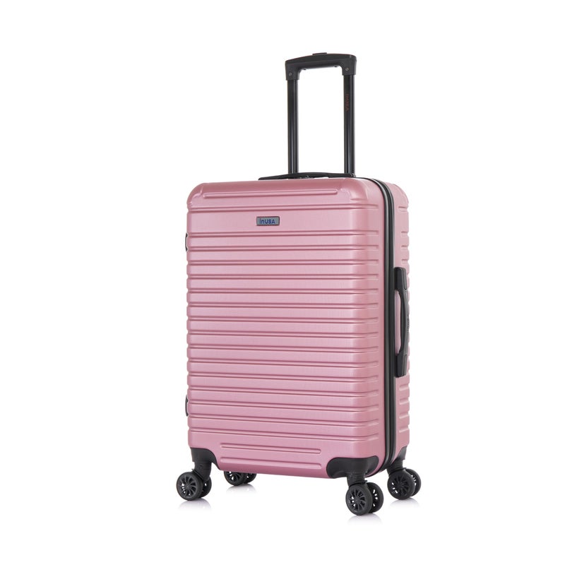 InUSA DEEP Luggage with GEL Handle | Spacious Traveling Suitcases, Travel Suitcase with Dual Spinner Wheels and Studs | 24 Inch Medium Hardside Luggage | Rose Gold - Image 1