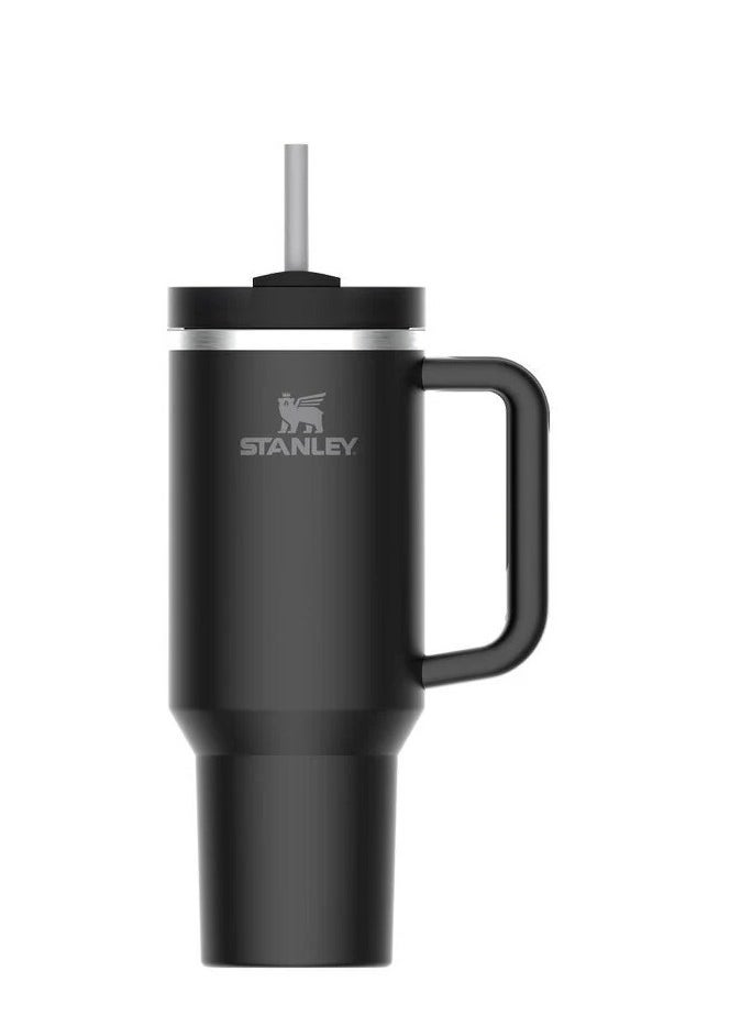 Stanley - Quencher H2.0 FlowState Vacuum Insulated Tumbler 40oz Black Stainless Steel Travel Mug with Leakproof Lid & Reusable Straw, Double-Walled Design, Keeps Drinks Hot for 7 Hours & Cold for 24 Hours, Durable & Portable, Ideal for On-the-Go Hydration - Image 1