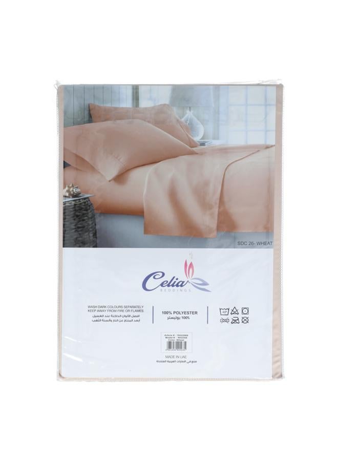 Celia 3-Piece Superior Quality Elegant Bedsheet Set Wheat Twin - Image 2