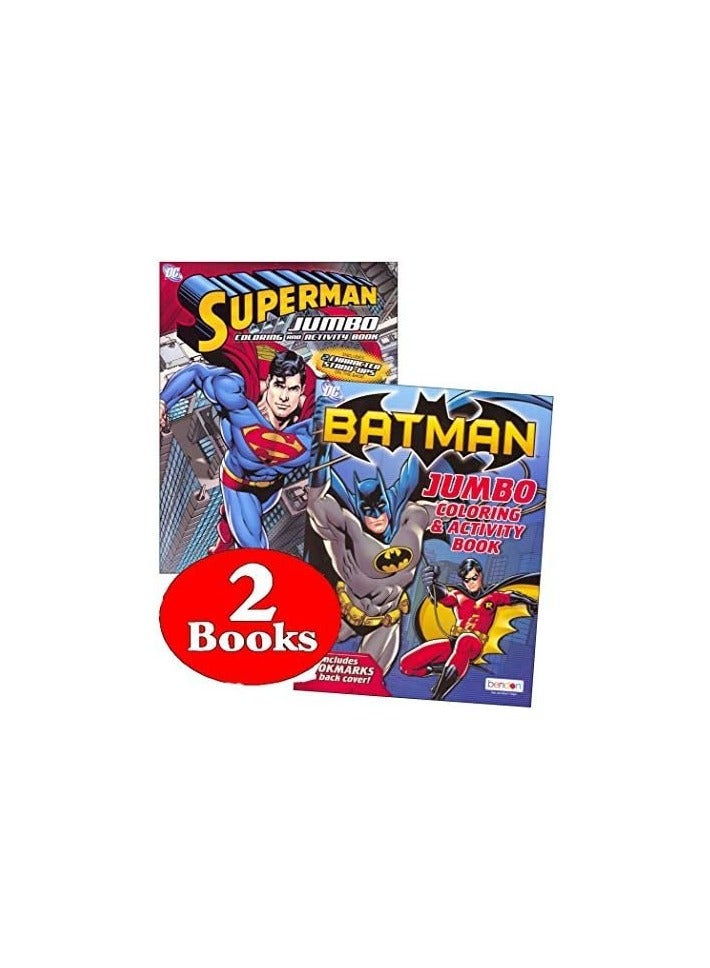Bendon publishing DC Comics Batman & Superman Coloring and Activity Book Set (Two Books)