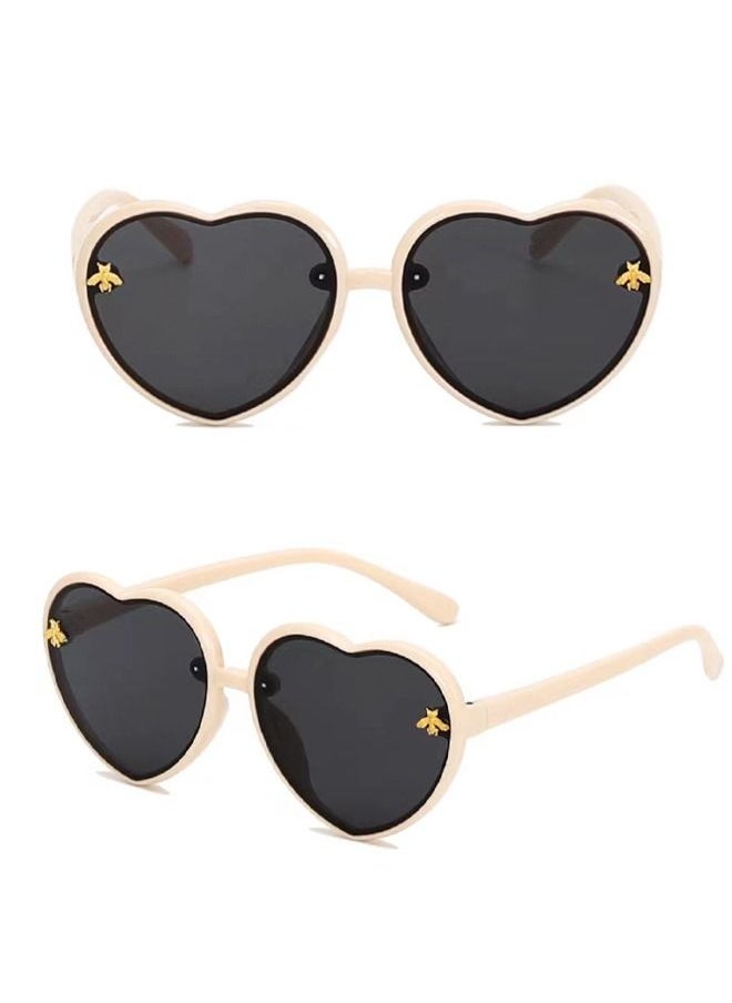 Generic - Heart Shaped Children's Sunglasses, Gradient Lenses, Jelly Frame, Boys And Girls' Sunglasses, 2-10 Years Old UV400 Protective Bee Frame, Children's UV Resistant Sunglasses - Image 1