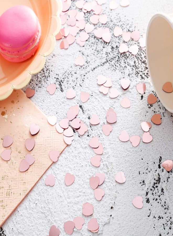 EMAAN Rose Gold Heart-Shaped Small Metallic Foil Confetti for Table Wedding Birthday Party Decoration,Diameter 10mm(Rose Gold) - Image 3