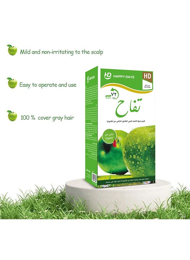 HAPPY DAYS Ammonia-Free Dark Brown Apple Hair Colour Cream (500ml Cream + 500ml Developer) A1 - Image 5