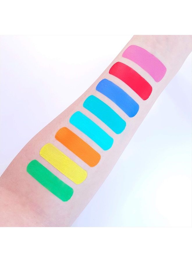 Moon Creations Pro Face & Body Paint Cake Pots by Moon Creations - Brights Colours Set - Professional Water Based Face Paint Makeup for Adults, Kids - 1.26oz - Image 2