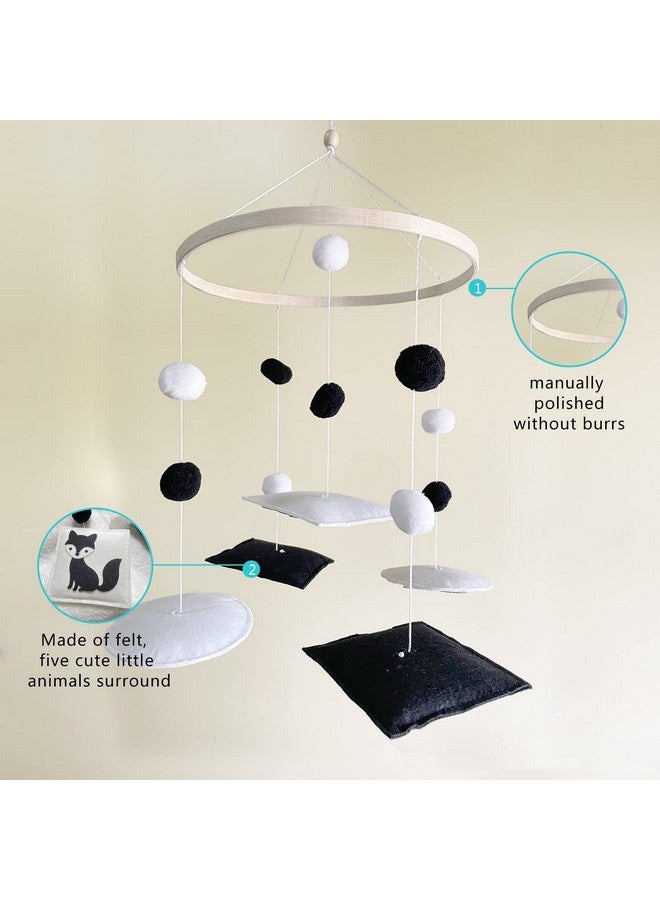 Vlokup Montessori Mobile Black And White Woodland Baby Crib Mobile Neutral Nursery Mobile Decoration For Pack N Play For Baby Boy & Girl - Image 2