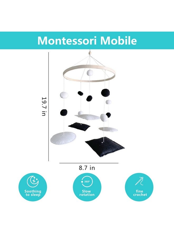 Vlokup Montessori Mobile Black And White Woodland Baby Crib Mobile Neutral Nursery Mobile Decoration For Pack N Play For Baby Boy & Girl - Image 3