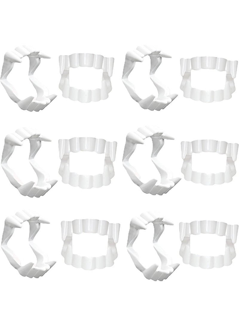 Skeleteen أنياب مصاص الدماء البيضاء من سكيليتين - أسنان دراكولا الحادة لمناسبات الهالوين، هدايا الحفلات واللوازم - عبوة 12 - Image 1