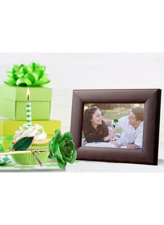 ZJchao - 24K Green Rose For Her Eternal Eternity Love Real Gold Plated Rose Flower Best Present For Wife/Mom/Girlfriend Anniversary Wedding Birthday Graduation (Green) - Image 1