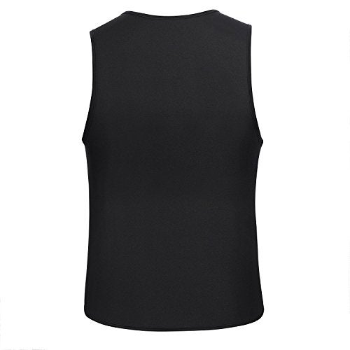 CORATED Men Sauna Vest Sweat Waist Trainer Zipper Hot Neoprene Tank Top Corset Compression Body Shaper Sauna Shirt Workout (Blackzip,2XL) - Image 5