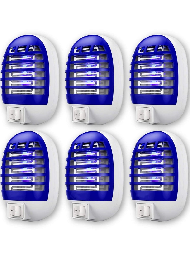 KASTWAVE 6 Pack Mosquito Killer, Electronic Fly Zapper, Bug Zapper Indoor, Fruit Fly Trap, Fruit Fly Killer with Blue Light, Safe - Non-Toxic - Silent - Effective Operation UV Insect Killer (EU Plug) - Image 1