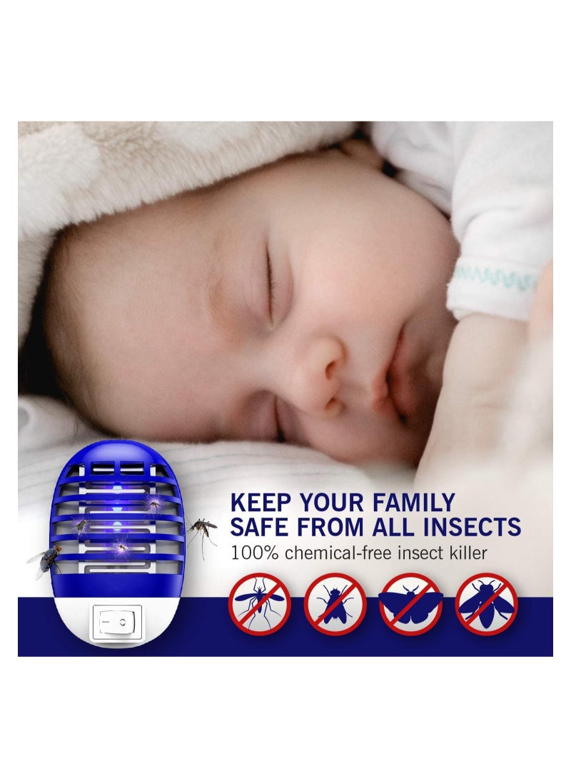 KASTWAVE 6 Pack Mosquito Killer, Electronic Fly Zapper, Bug Zapper Indoor, Fruit Fly Trap, Fruit Fly Killer with Blue Light, Safe - Non-Toxic - Silent - Effective Operation UV Insect Killer (EU Plug) - Image 4
