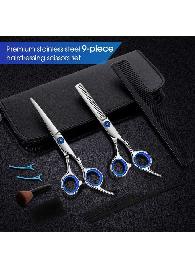 FATHABY - Hair Cutting Scissors Kits, 10 Pcs Stainless Steel Hairdressing Shears Set Professional Thinning Scissors For Barber/Salon/Home/Men/Women/Kids/Adults Shear Sets - Image 1