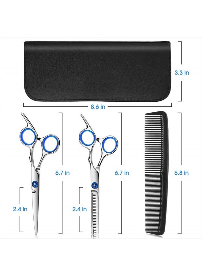 FATHABY - Hair Cutting Scissors Kits, 10 Pcs Stainless Steel Hairdressing Shears Set Professional Thinning Scissors For Barber/Salon/Home/Men/Women/Kids/Adults Shear Sets - Image 1