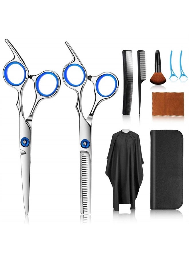 FATHABY - Hair Cutting Scissors Kits, 10 Pcs Stainless Steel Hairdressing Shears Set Professional Thinning Scissors For Barber/Salon/Home/Men/Women/Kids/Adults Shear Sets - Image 1
