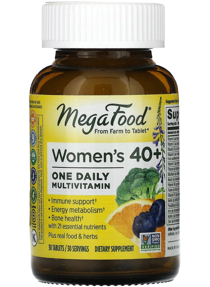 MegaFood فيتامينات متعددة يومية للنساء فوق سن الأربعين، 30 قرصًا