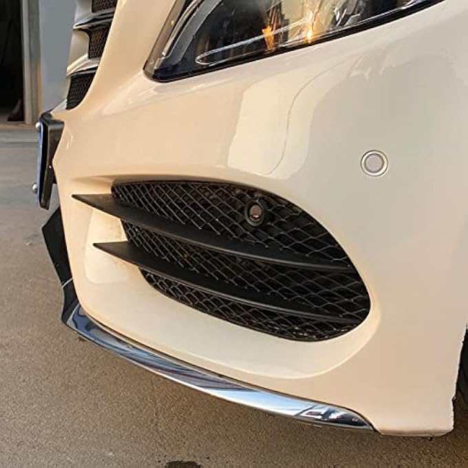 banapoy Front Bumper Fog Light Grille Replacement, ABS 2 Pcs Left Right Car Front Bumper Fog Lamp Trim Cover Compatible with W205 C205 AMG Line 20152018, Accessories - Image 3