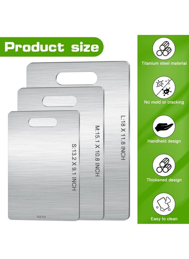 PalkSky Palksky Titanium Cutting Board, Stainless Steel Cutting Board For Kitchen, Titanium Chopping Board - 13.4"L x 9"W  - Image 3