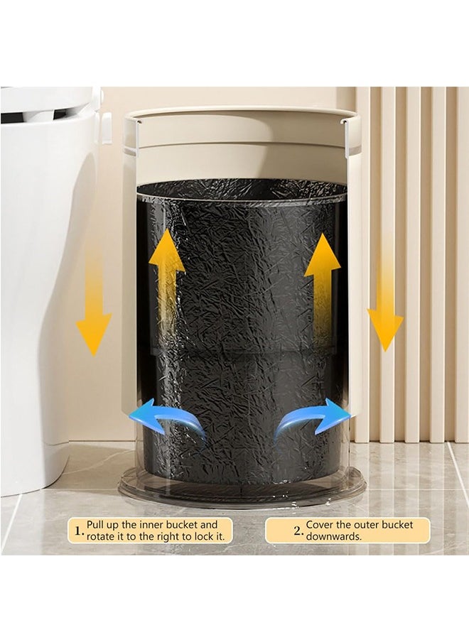 JCB CHIC Garbage Bin, Bathroom Wastebasket, Plastic Large capacity Trash Can, Living Room Kitchen Bathroom Round Waste Bin 16L  - Image 3