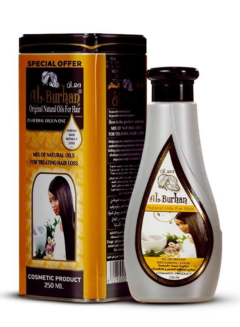 Al Burhan Hair Oil For Hair Loss & Brittleness Yellow - 250ml - Image 1