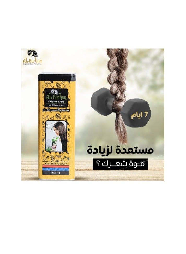 Al Burhan Hair Oil For Hair Loss & Brittleness Yellow - 250ml - Image 2