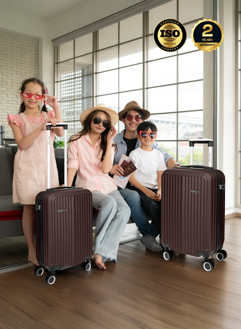 PARAJOHN Cabin Size Lightweight ABS Hardside Spinner Luggage Trolley -20 Inch | Carrying 10KG 8 Wheel Hardshell Suitcase-Coffee