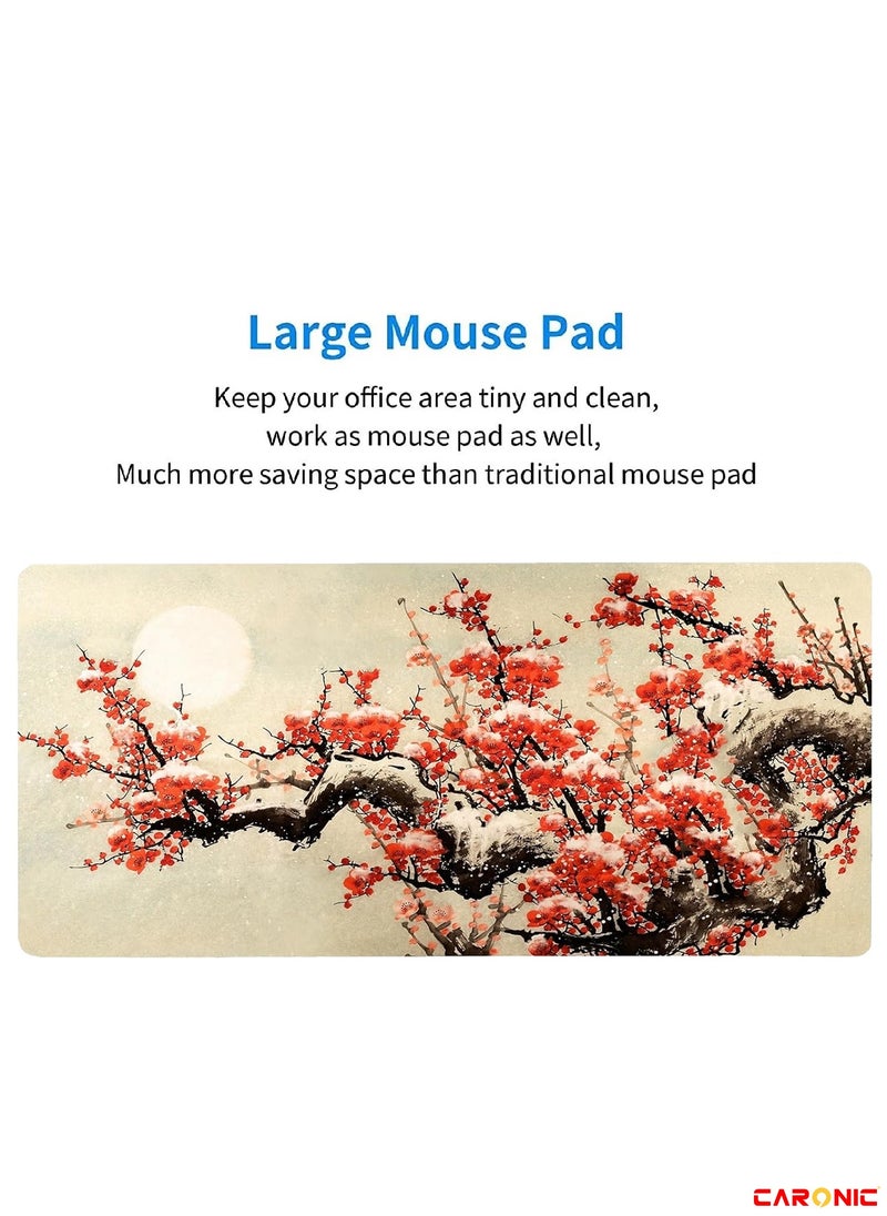 CARONIC - Large Gaming Mouse Pad with Superior Micro Weave Cloth Extended Desk Mousepad with Stitched Edges Non-Slip Base Water Resist Keyboard Pad For Gamer And Office Home - Image 1