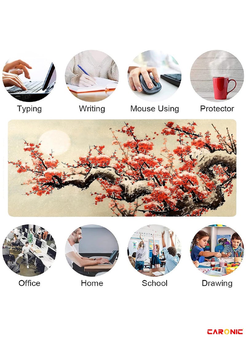 CARONIC - Large Gaming Mouse Pad with Superior Micro Weave Cloth Extended Desk Mousepad with Stitched Edges Non-Slip Base Water Resist Keyboard Pad For Gamer And Office Home - Image 1