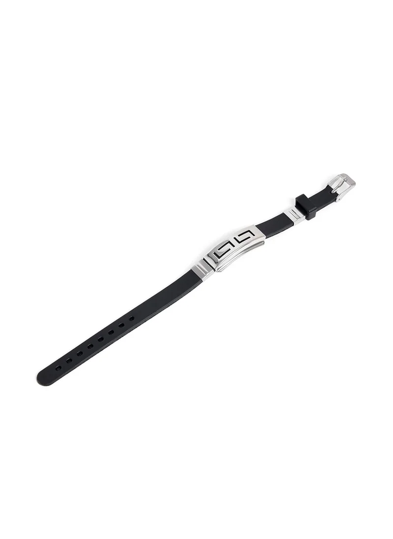 سوهي Black Industrial Leather Wraparound Bracelet