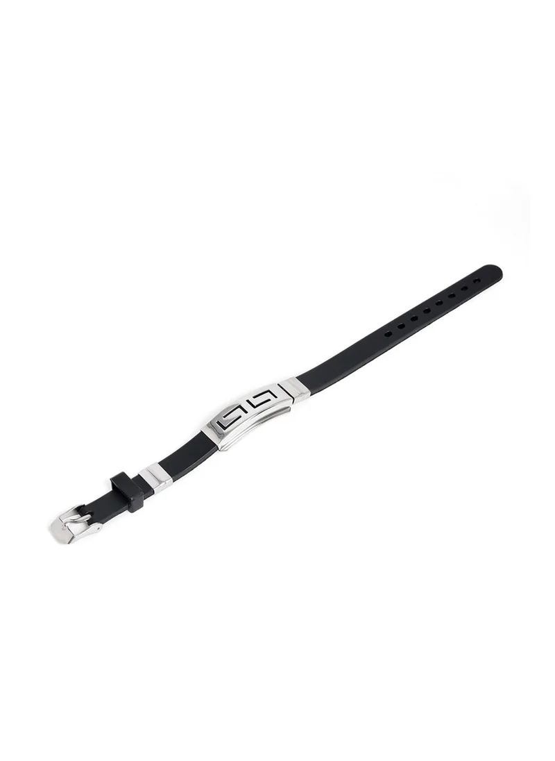 سوهي Black Industrial Leather Wraparound Bracelet