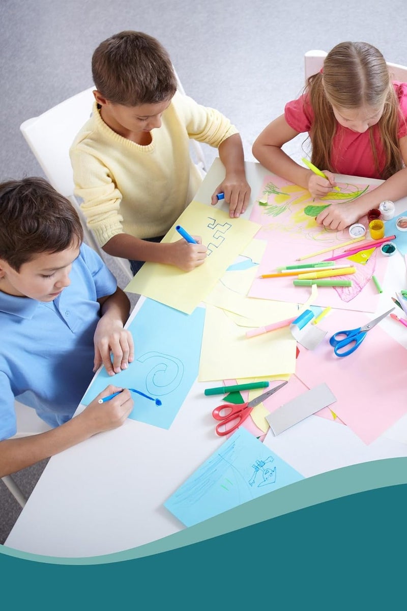 متجر الفرح 100 ورقة، 10 ألوان متنوعة، مجموعة كبيرة للأطفال، لوازم مدرسية، ورق نسخ A4، ورق أوريجامي، ورق بناء، لوازم فصول ما قبل المدرسة، المرحلة الابتدائية، رائعة للفنون والرسم والتلوين والرسم والحرف اليدوية، 8.3 بوصة × 11.7 بوصة - Image 2