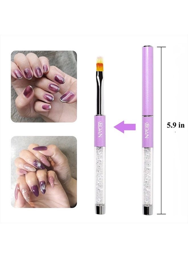 1Pcs Nail Ombre Brush Nail Art Gradient Painting Brush With Rhinestone Handle For Nail Design, For Gel Nails